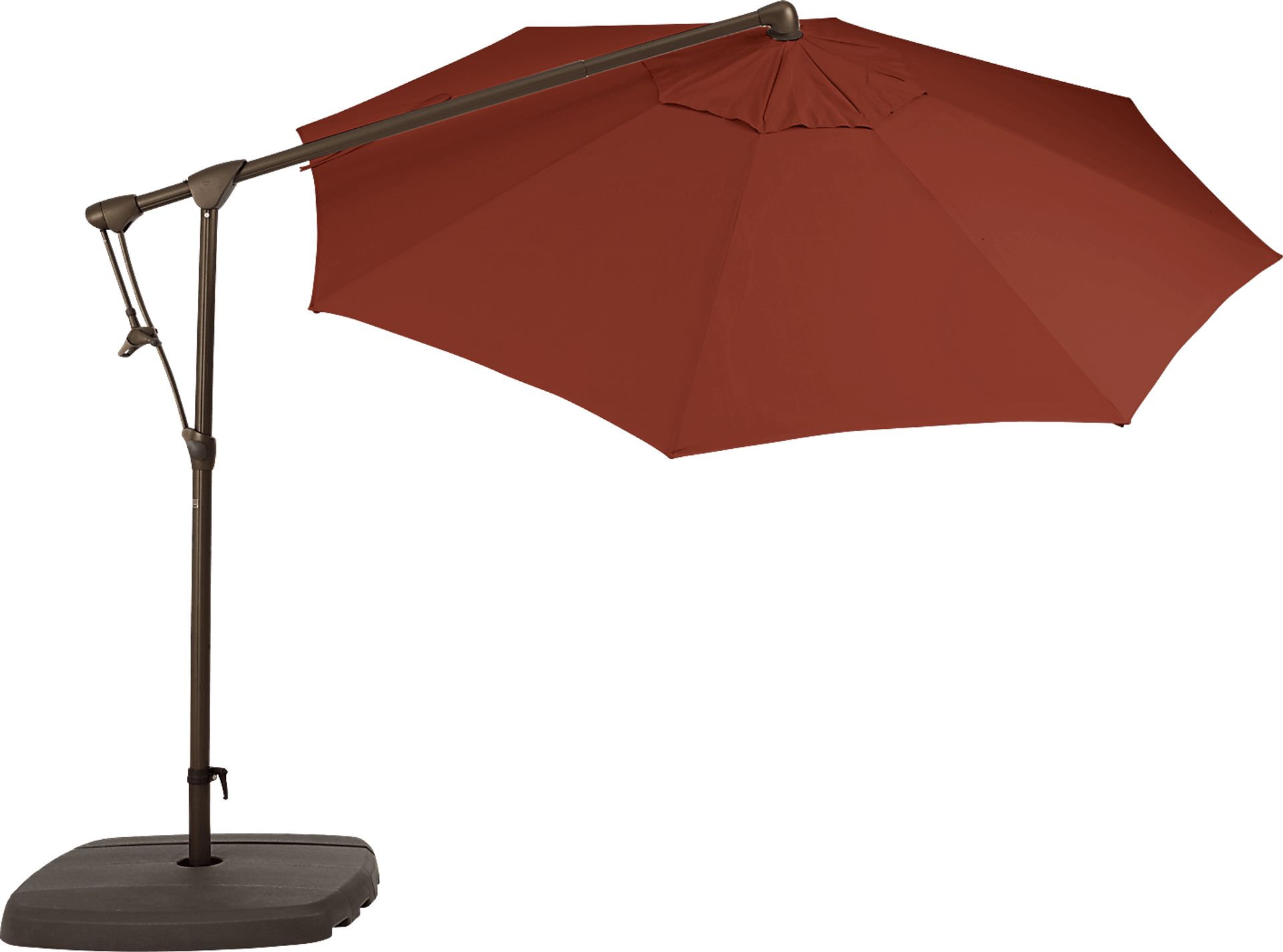 Seaport 10' Octagon Terracotta Outdoor Cantilever Umbrella with Base and Stand - Image 3