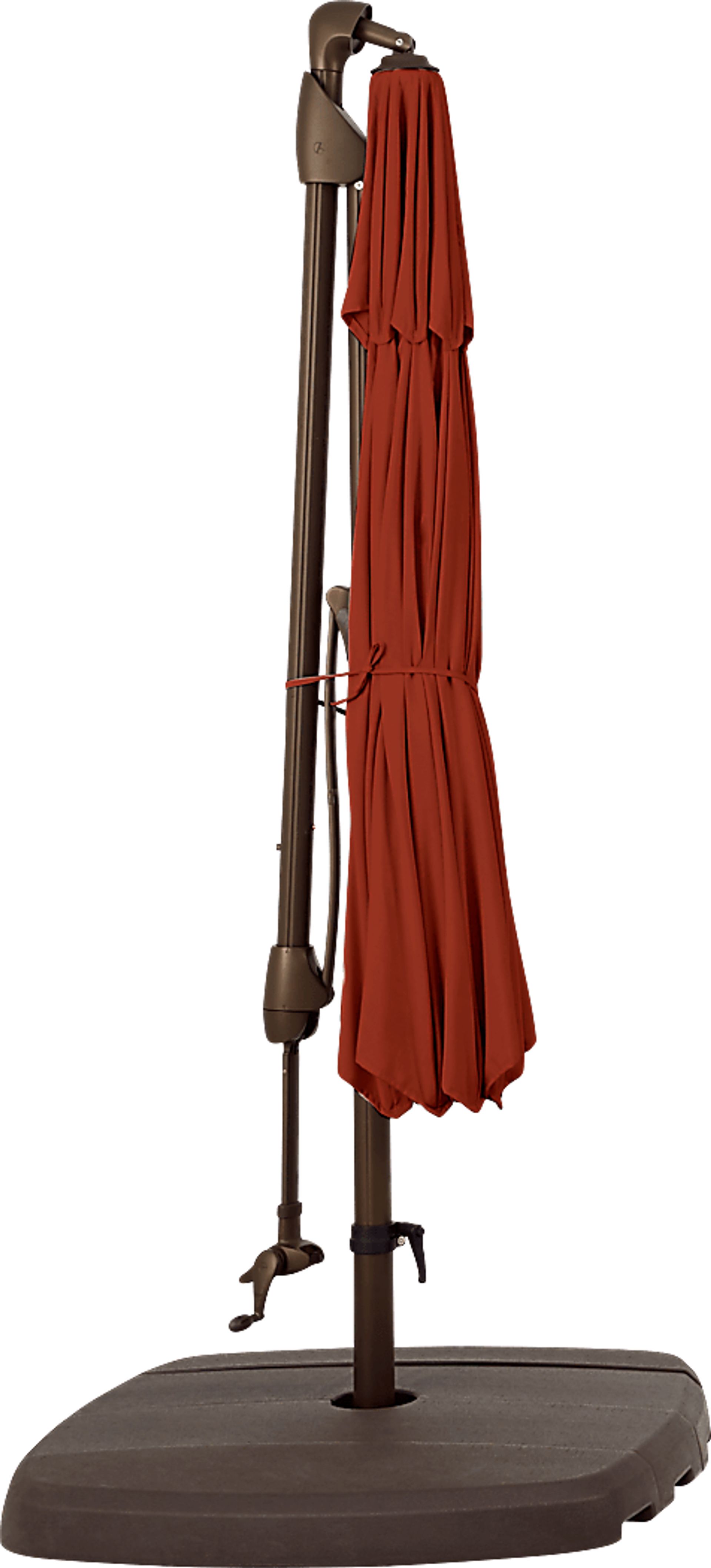 Seaport 10' Octagon Terracotta Outdoor Cantilever Umbrella with Base and Stand - Image 4
