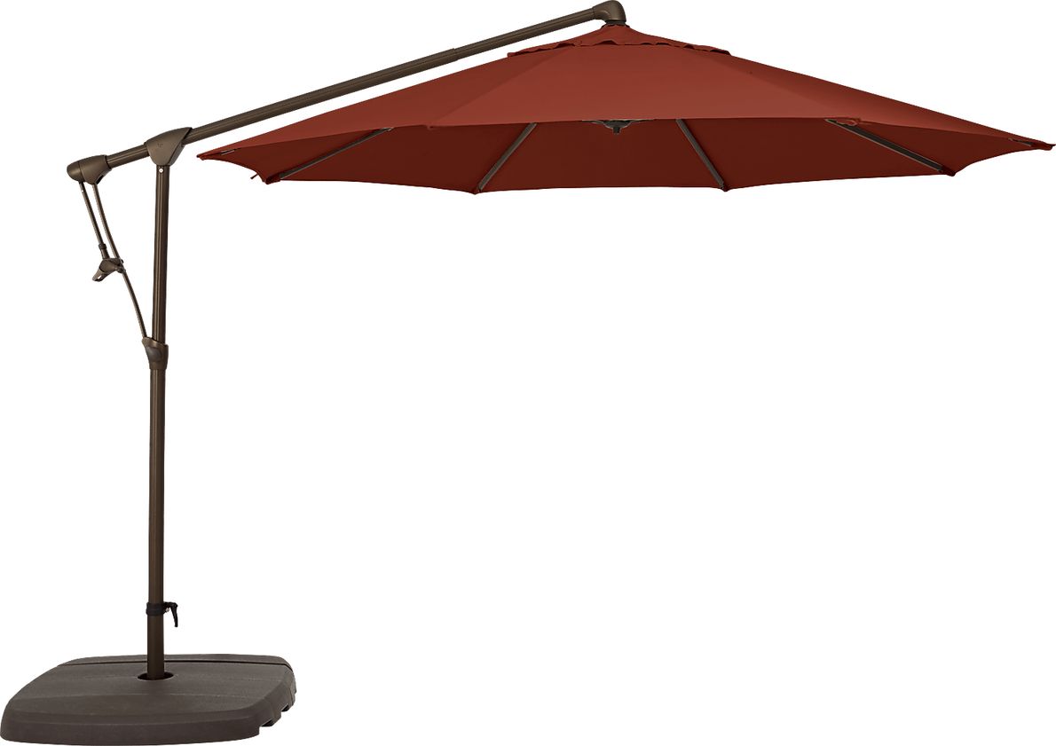 Seaport 10' Octagon Terracotta Outdoor Cantilever Umbrella with Base and Stand