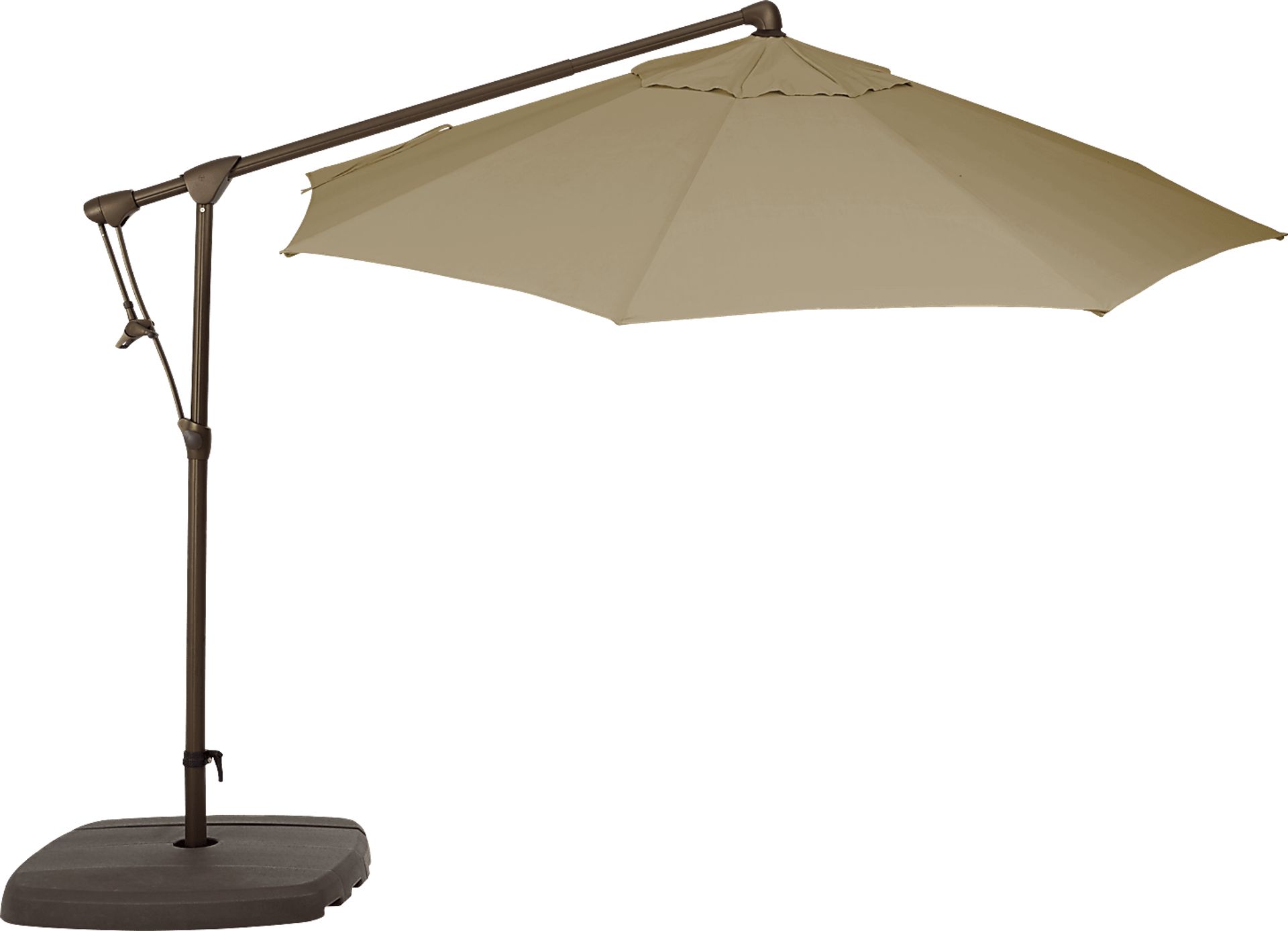 Seaport 10' Octagon Beige Outdoor Cantilever Umbrella with Base and Stand - Image 2