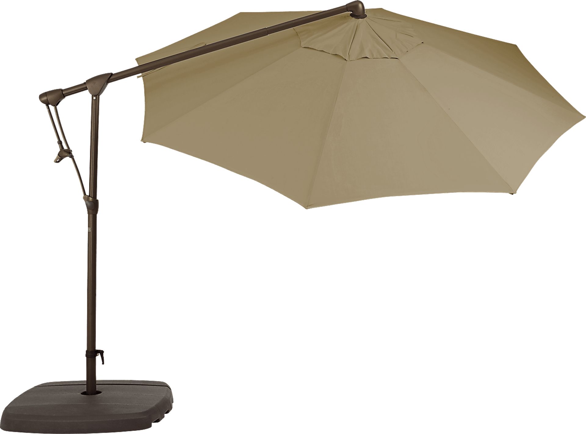 Seaport 10' Octagon Beige Outdoor Cantilever Umbrella with Base and Stand - Image 3