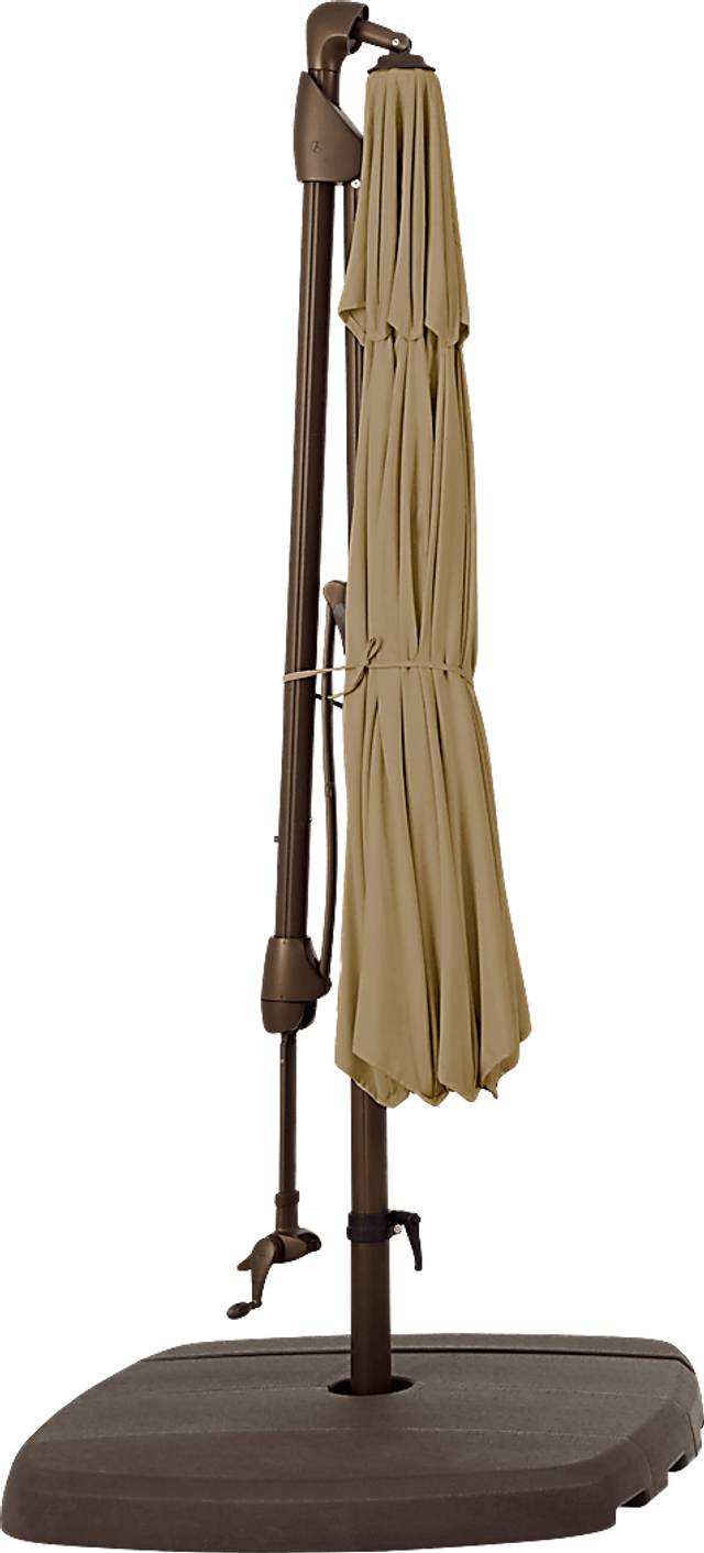 Seaport 10' Octagon Beige Outdoor Cantilever Umbrella with Base and Stand - Thumbnail - Image 4