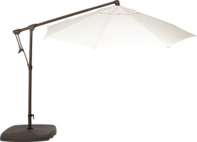 Seaport 10' Octagon Natural Outdoor Cantilever Umbrella with Base and Stand - Thumbnail - Image 2