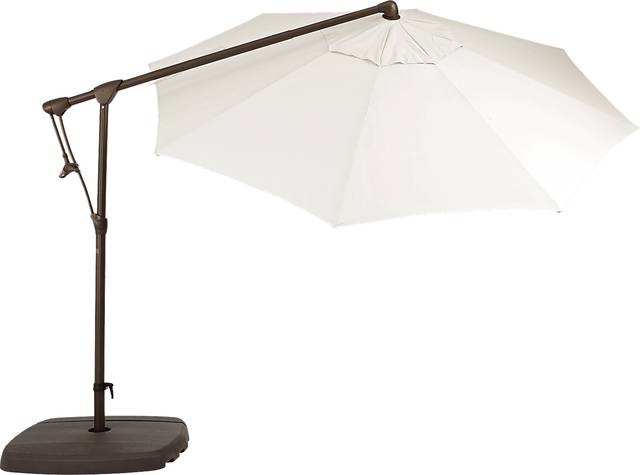 Seaport 10' Octagon Natural Outdoor Cantilever Umbrella with Base and Stand - Thumbnail - Image 3