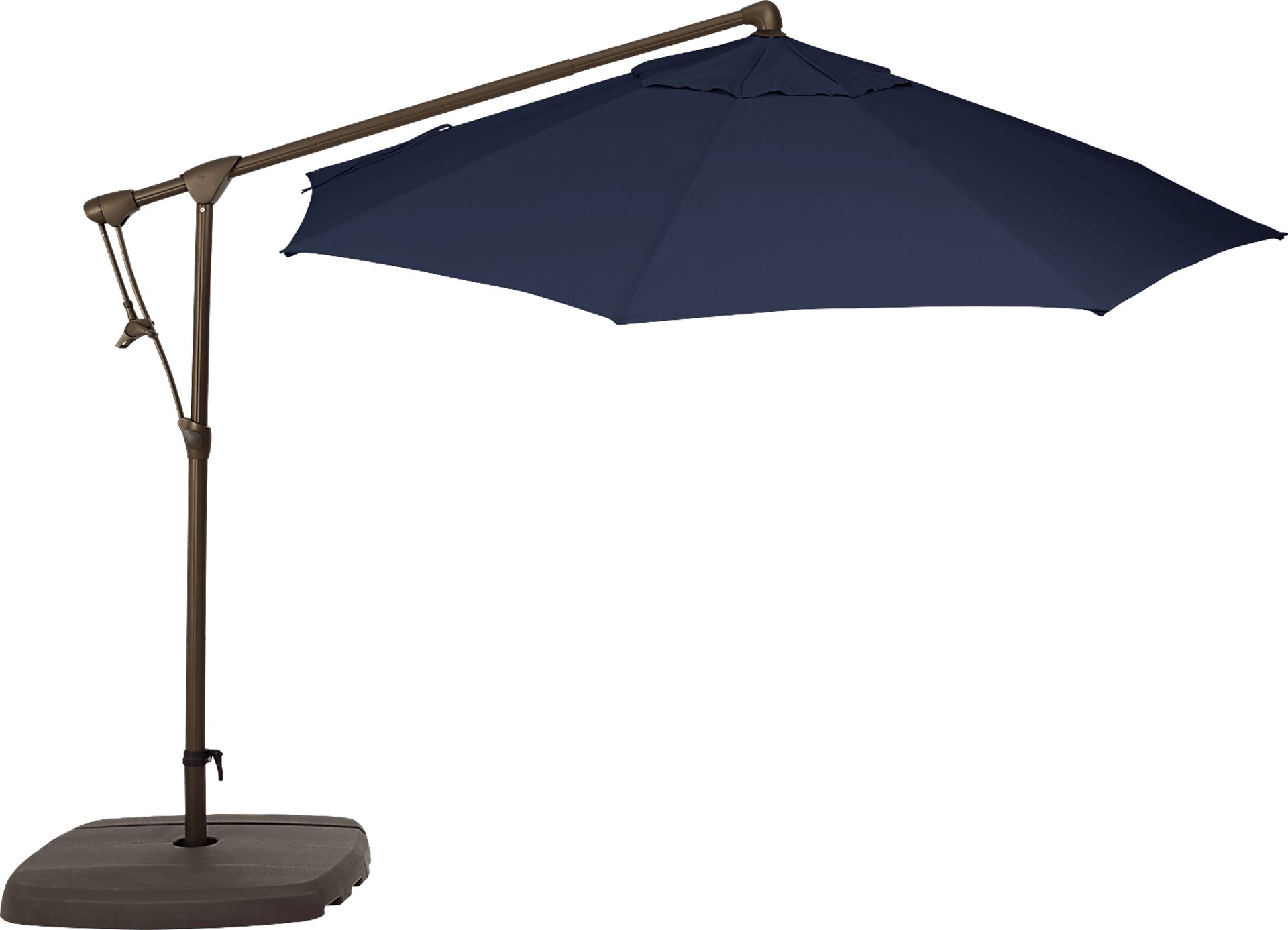 Seaport 10' Octagon Navy Outdoor Cantilever Umbrella with Base and Stand - Image 2