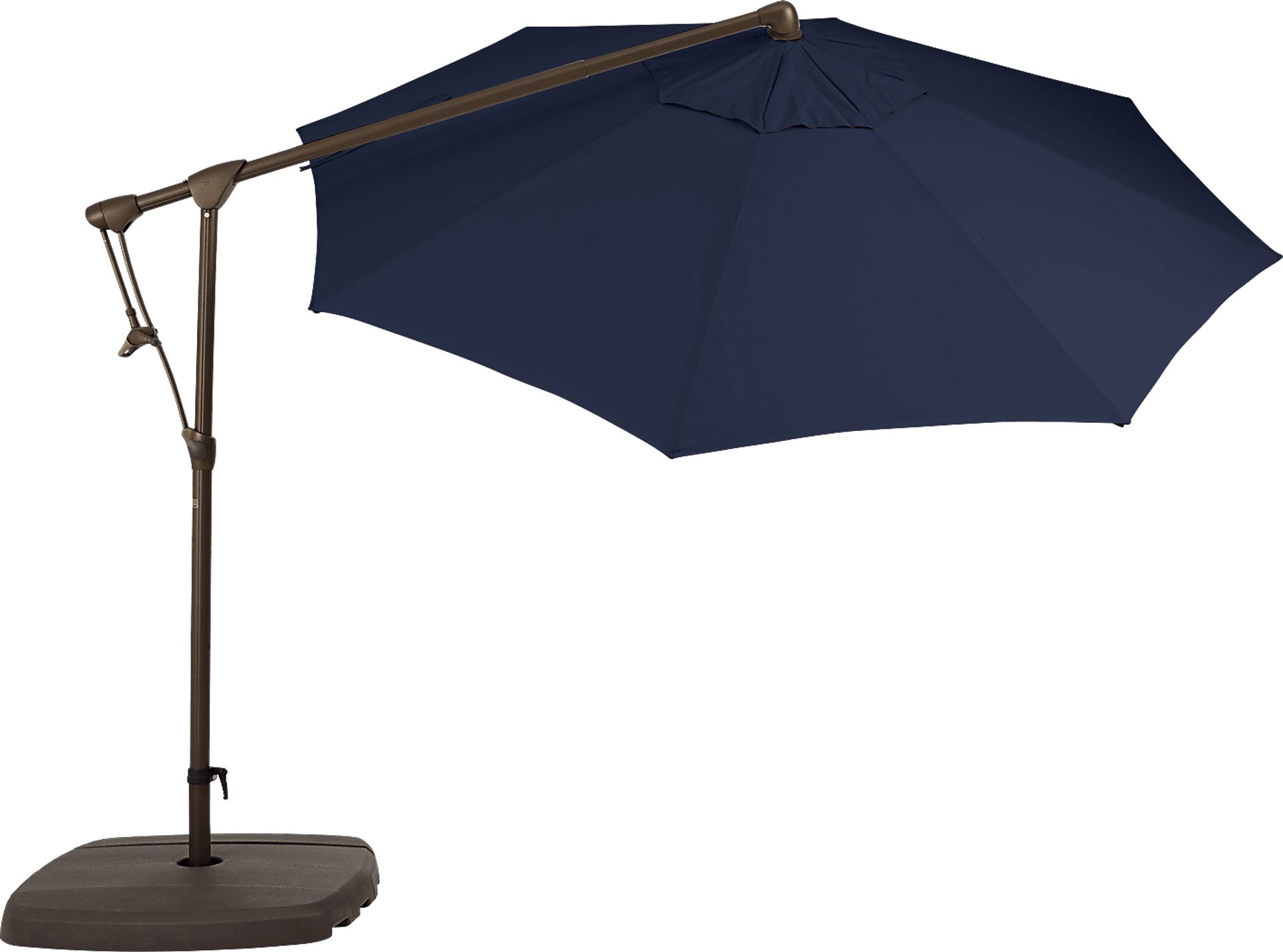Seaport 10' Octagon Navy Outdoor Cantilever Umbrella with Base and Stand - Image 3