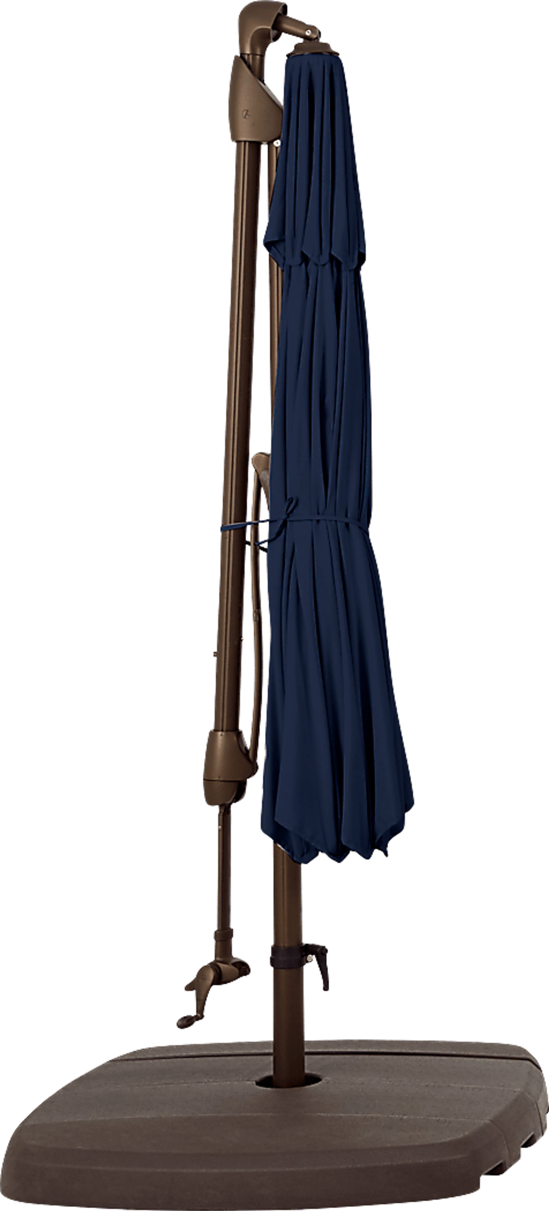 Seaport 10' Octagon Navy Outdoor Cantilever Umbrella with Base and Stand - Image 4