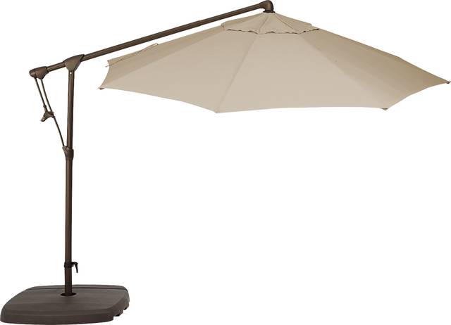 Seaport 10' Octagon Stone Outdoor Cantilever Umbrella with Base and Stand - Thumbnail - Image 2