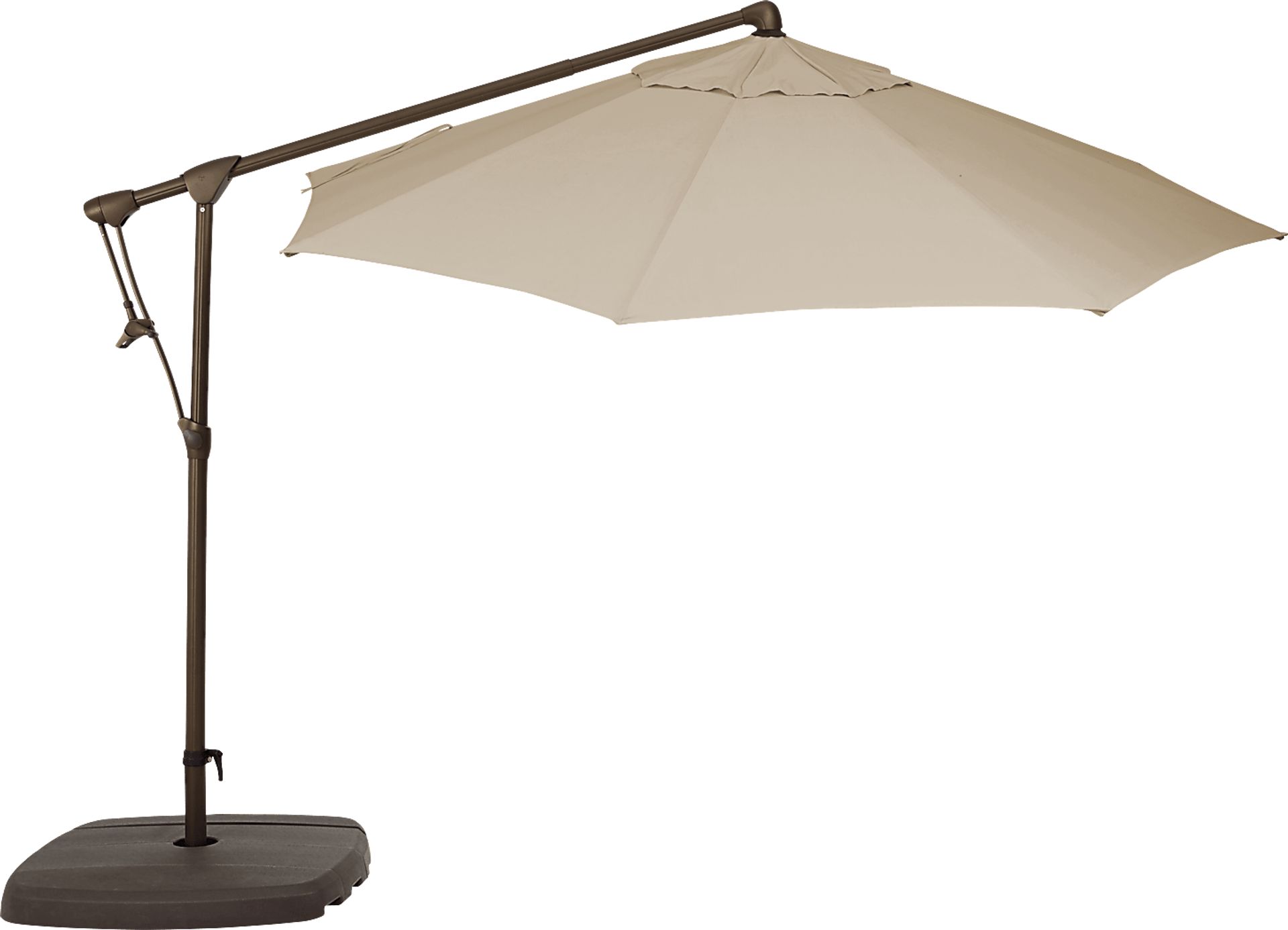 Seaport 10' Octagon Stone Outdoor Cantilever Umbrella with Base and Stand - Image 2