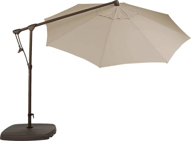 Seaport 10' Octagon Stone Outdoor Cantilever Umbrella with Base and Stand - Thumbnail - Image 3