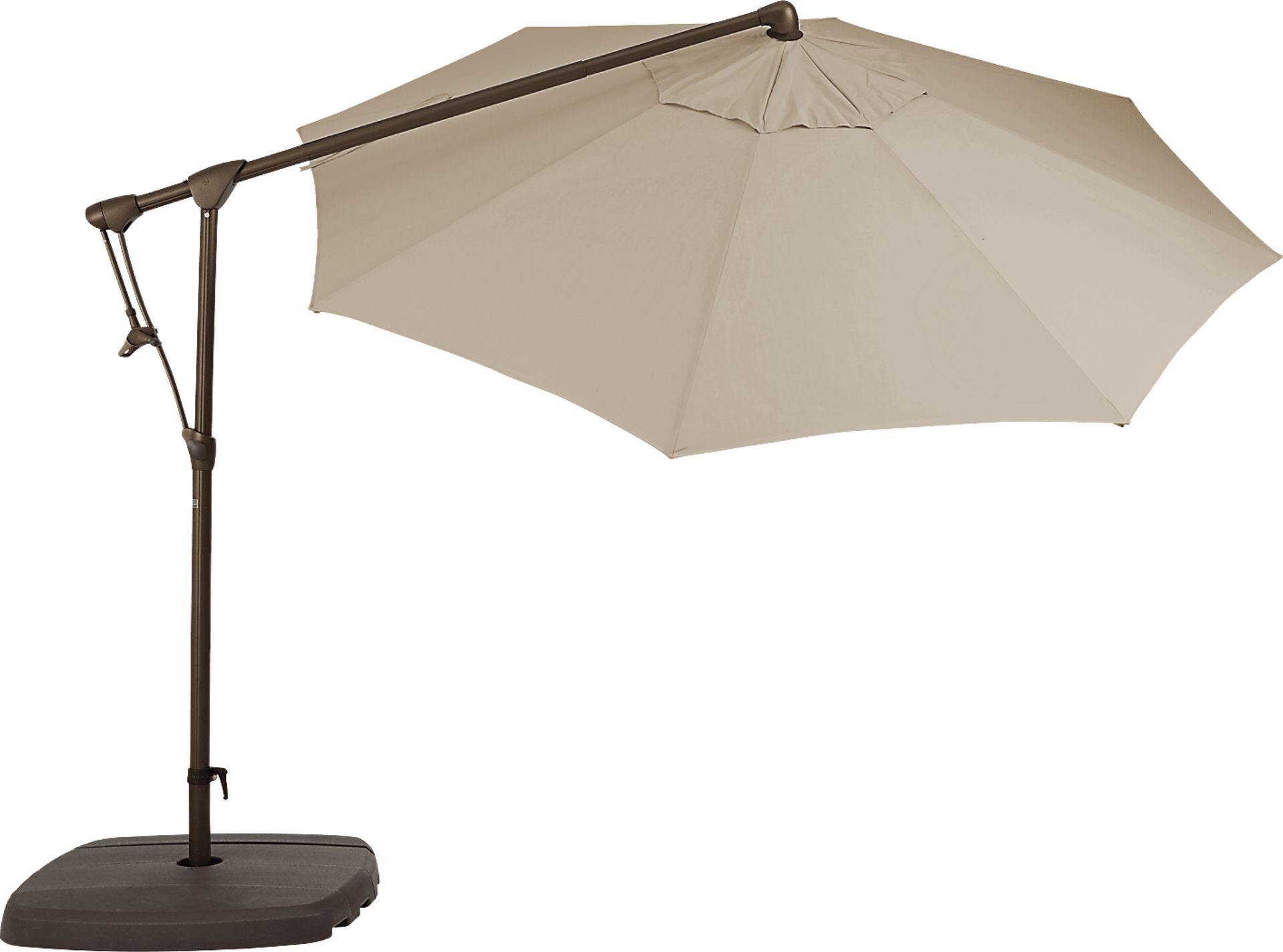 Seaport 10' Octagon Stone Outdoor Cantilever Umbrella with Base and Stand - Image 3