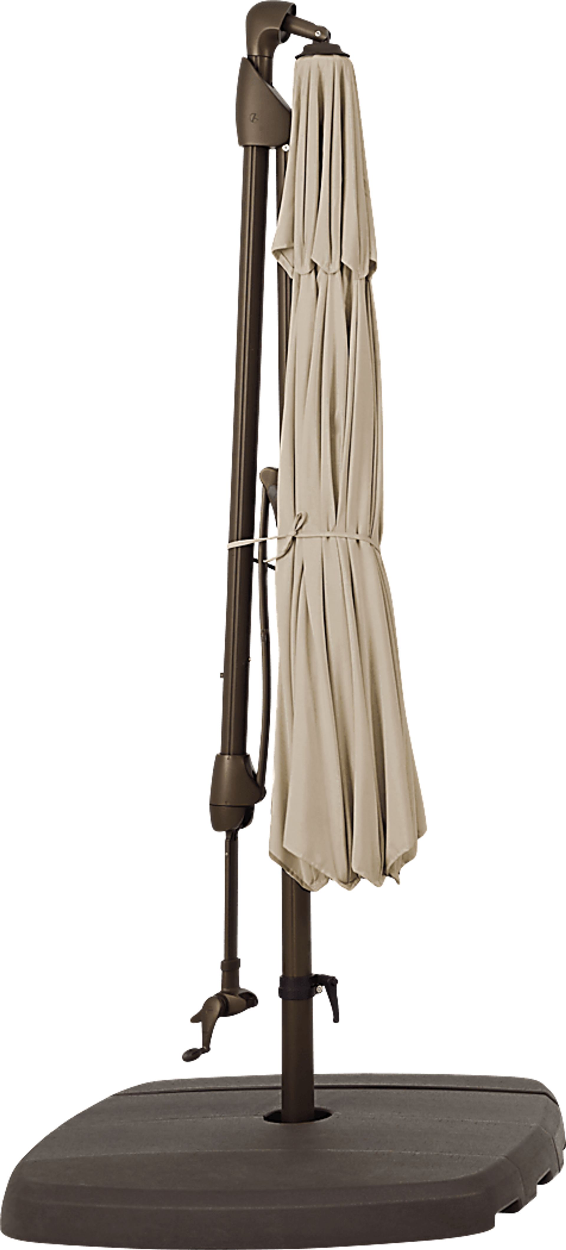 Seaport 10' Octagon Stone Outdoor Cantilever Umbrella with Base and Stand - Image 4
