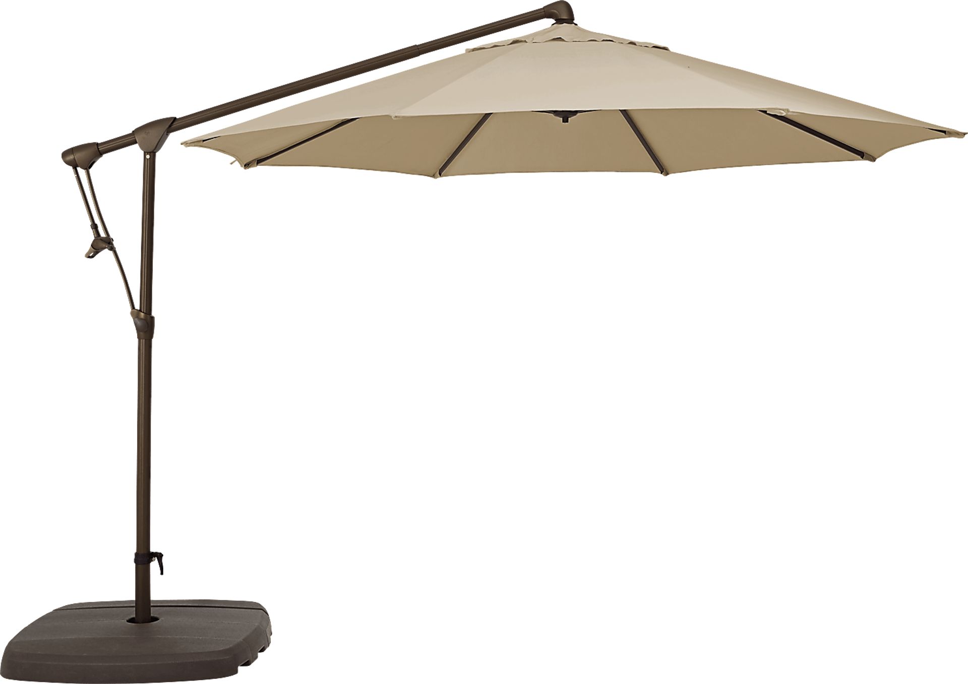 Seaport 10' Octagon Stone Outdoor Cantilever Umbrella with Base and Stand - Image 1