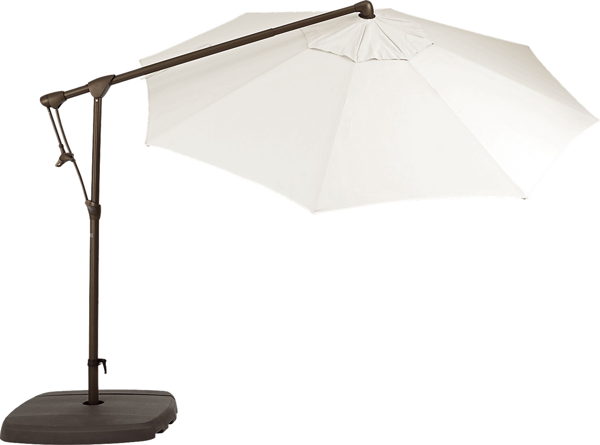 Seaport 10' Octagon Vanilla Outdoor Cantilever Umbrella with Base and Stand - Image 3