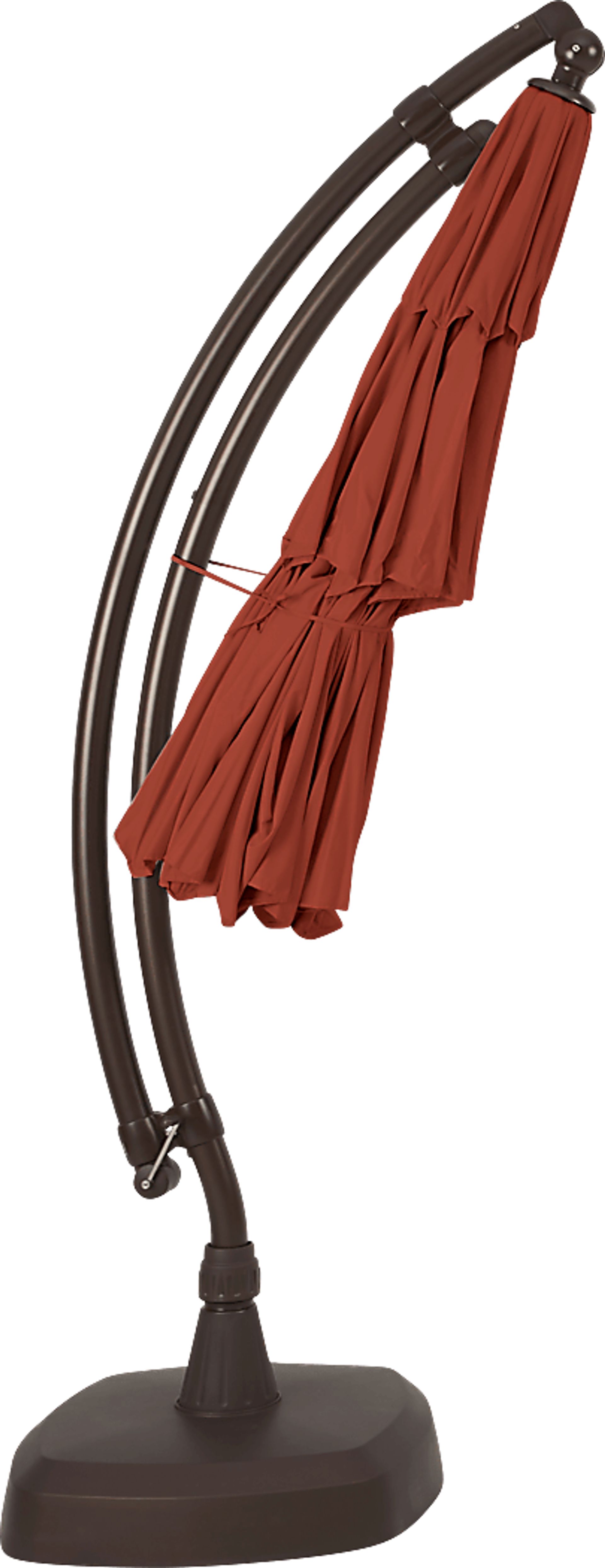 Seaport 11' Octagon Terracotta Outdoor Cantilever Umbrella with Base and Stand - Image 4