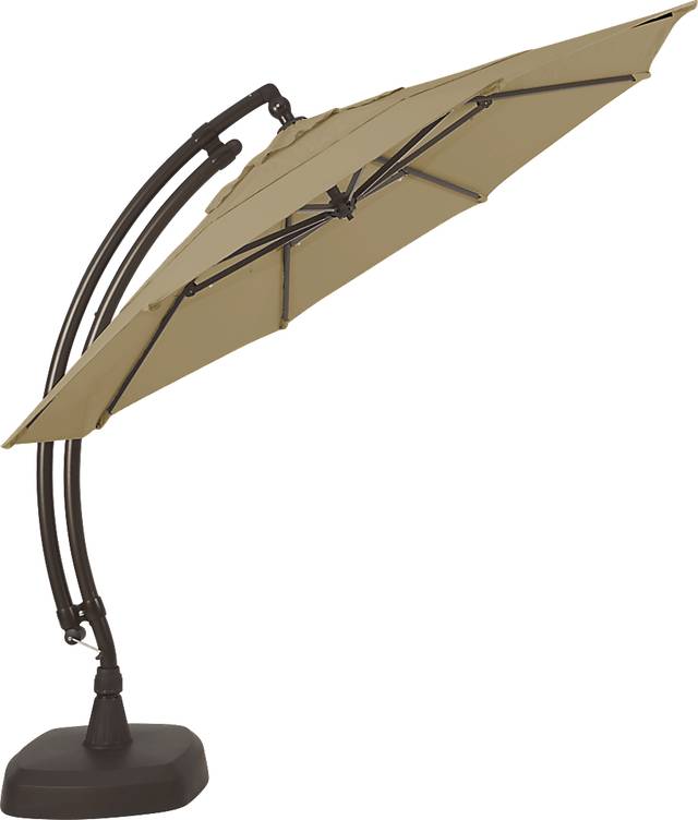 La Mesa Cove 11' Octagon Beige Outdoor  Cantilever Umbrella with Base and Stand - Thumbnail - Image 3
