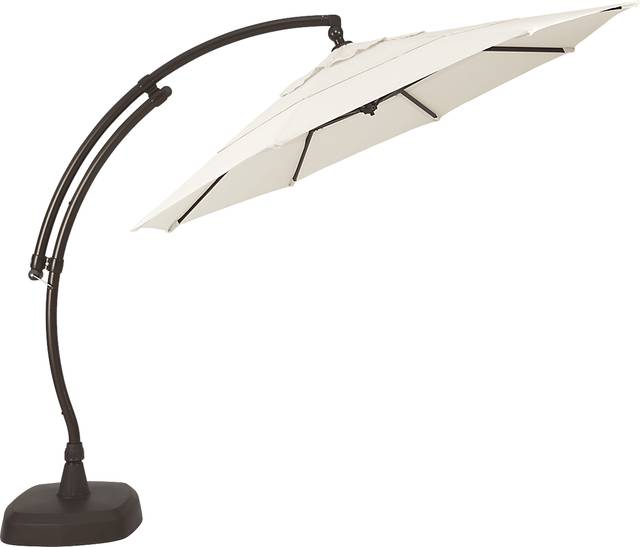 La Mesa Cove 11' Octagon Natural Outdoor Cantilever Umbrella with Base and Stand - Thumbnail - Image 2