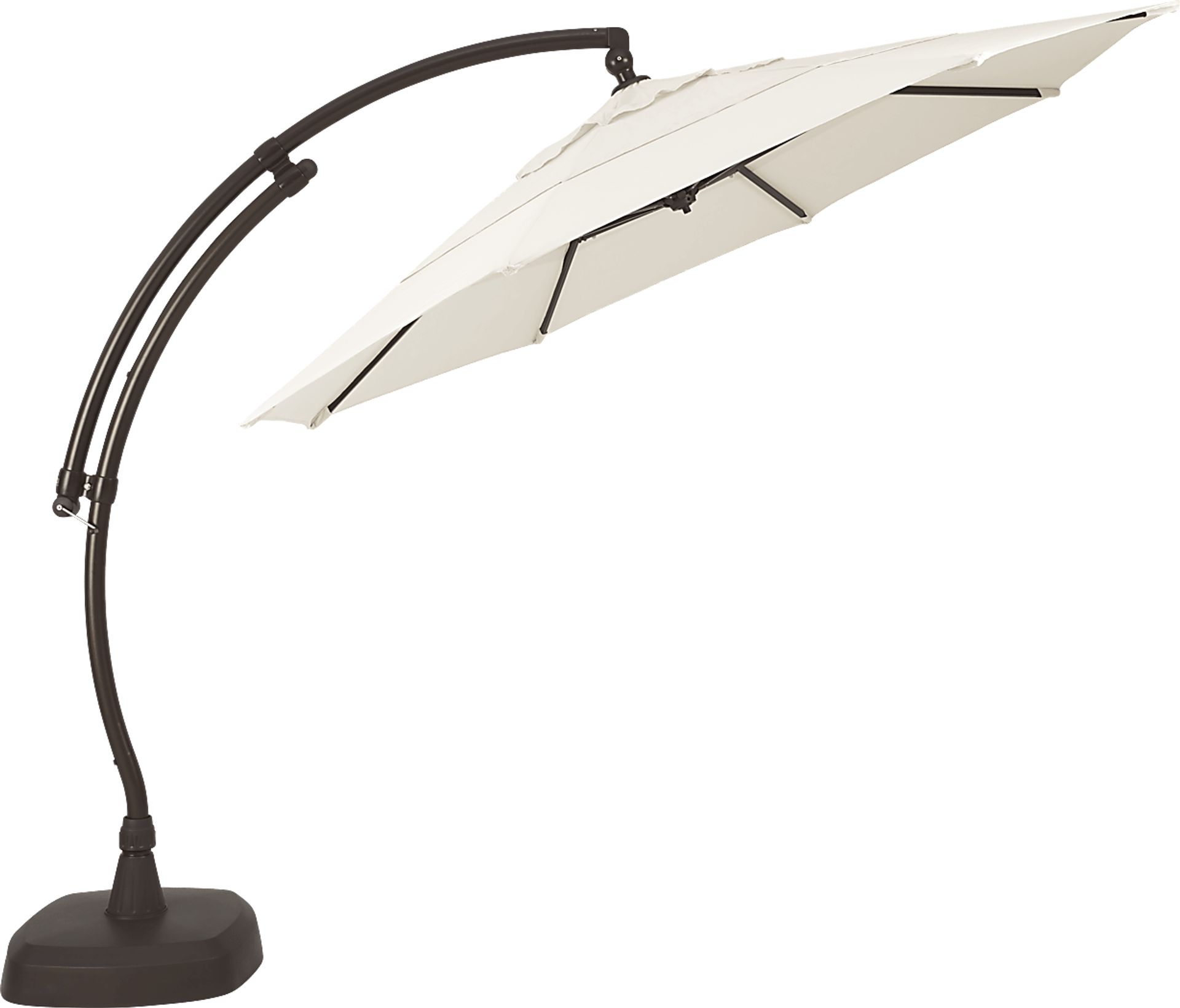 La Mesa Cove 11' Octagon Natural Outdoor Cantilever Umbrella with Base and Stand - Image 2