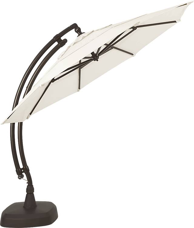 La Mesa Cove 11' Octagon Natural Outdoor Cantilever Umbrella with Base and Stand - Thumbnail - Image 3