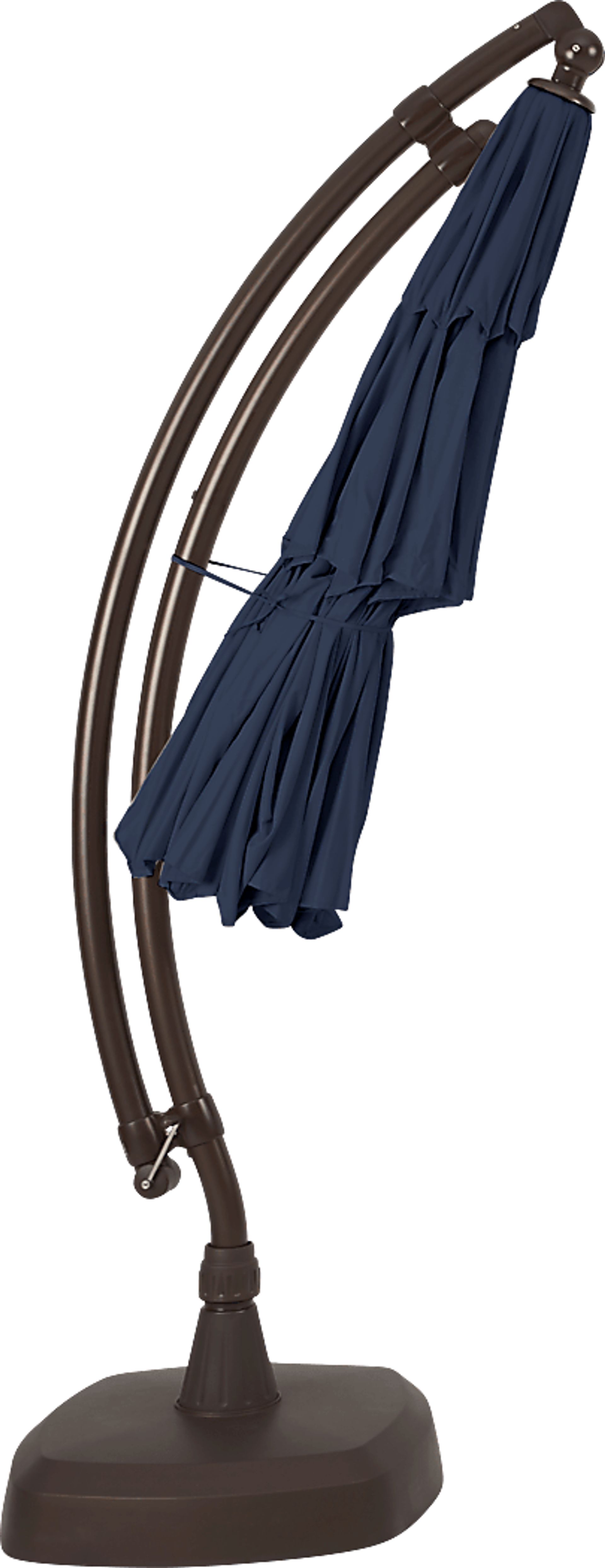La Mesa Cove 11' Octagon Navy Outdoor Cantilever Umbrella with Base and Stand - Image 4