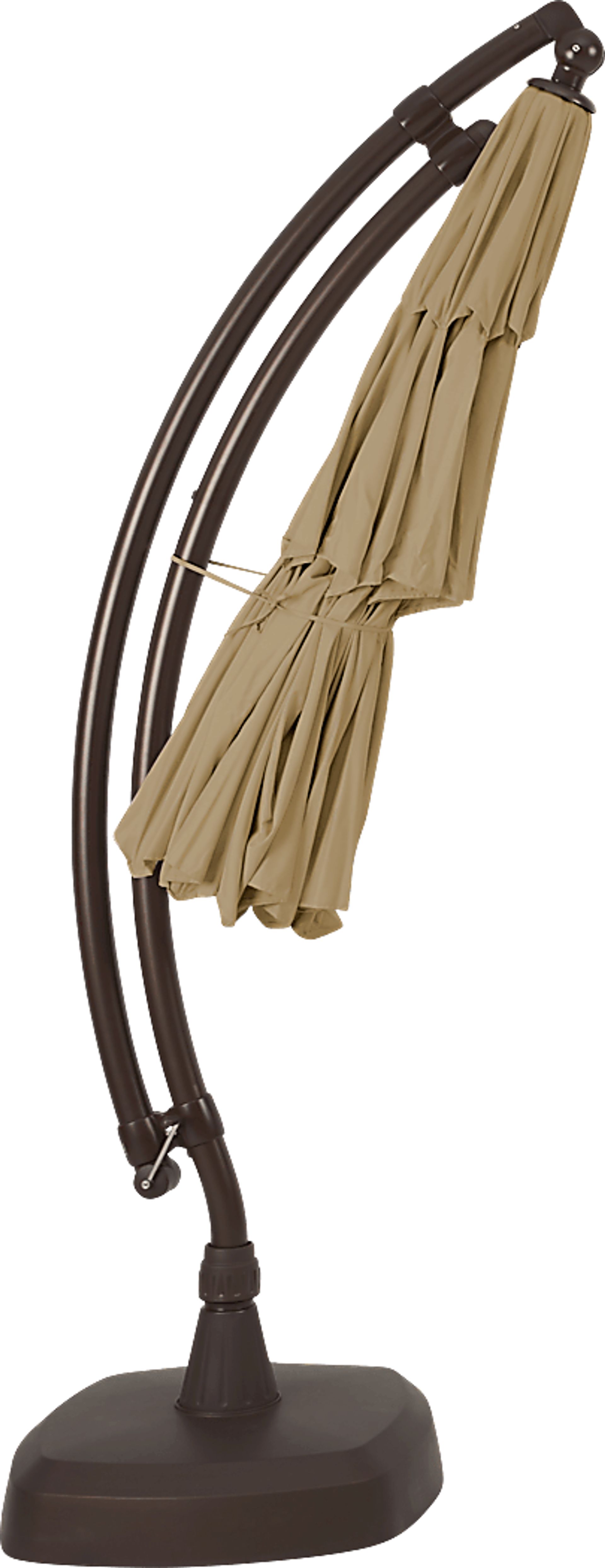 Seaport 11' Octagon Sand Outdoor Cantilever Umbrella with Base and Stand - Image 4