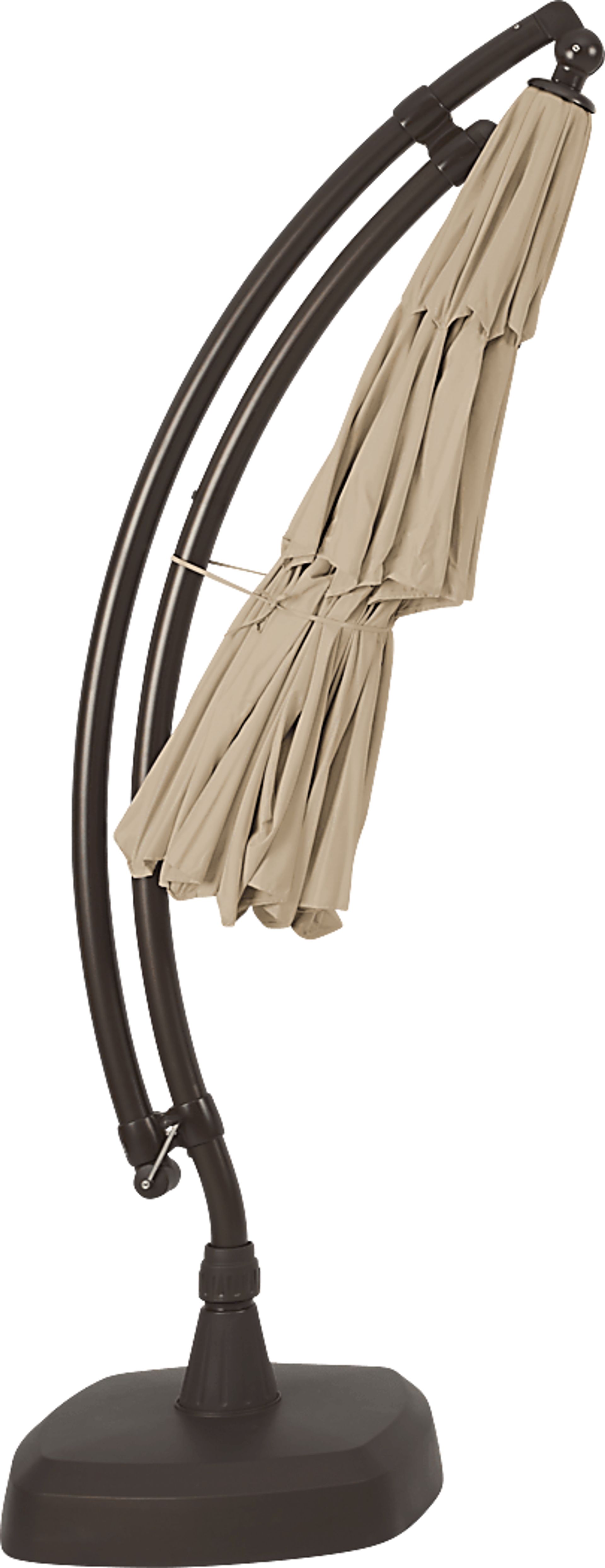 La Mesa Cove 11' Octagon Stone Outdoor Cantilever Umbrella with Base and Stand - Image 4