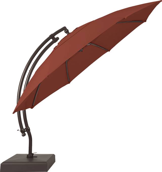 Seaport 13' Terracotta Outdoor Curve Cantilever Umbrella with Base and Stand - Thumbnail - Image 3