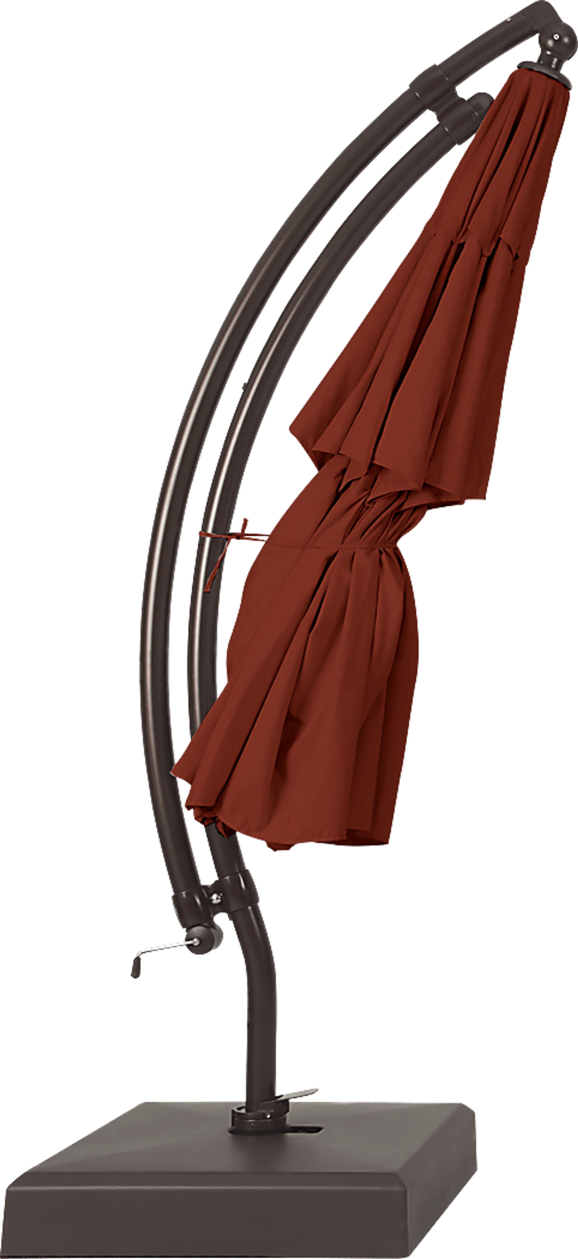 Seaport 13' Terracotta Outdoor Curve Cantilever Umbrella with Base and Stand - Image 4