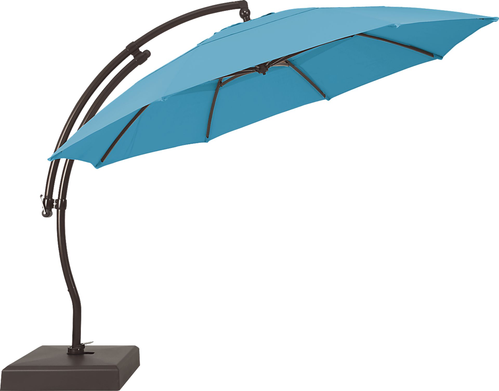 La Mesa Cove 13' Aruba Outdoor Curve Cantilever Umbrella with Base and Stand - Image 2