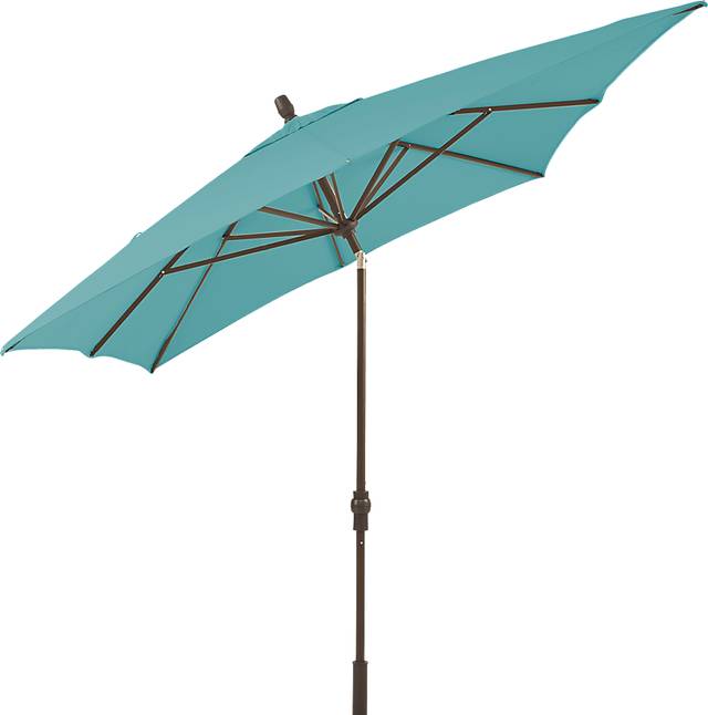 Seaport 8 x 10 Rectangle Aqua Outdoor Umbrella - Thumbnail - Image 2
