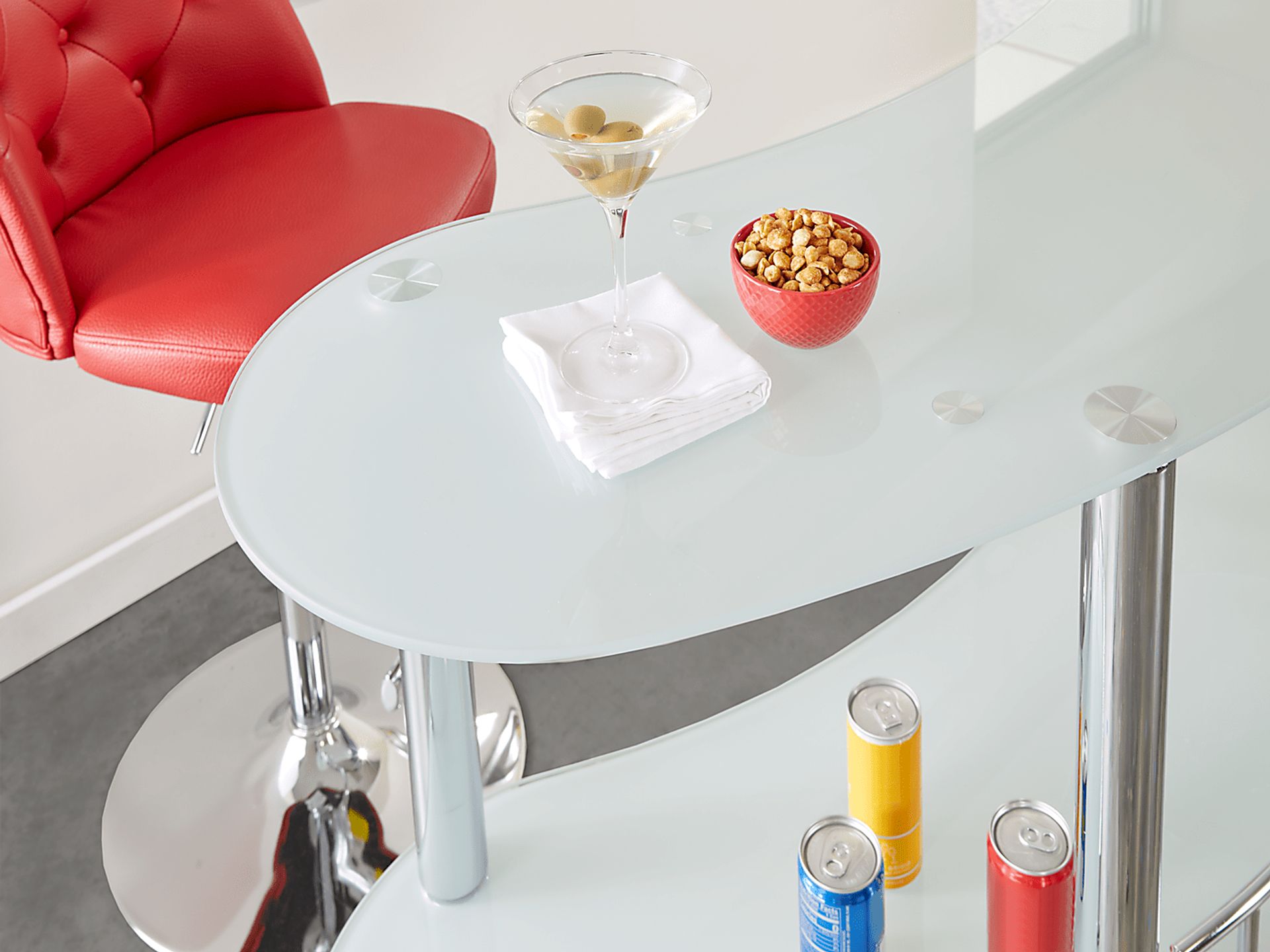 Searcy Platinum 3 Pc Bar Set with White Stools - Image 6