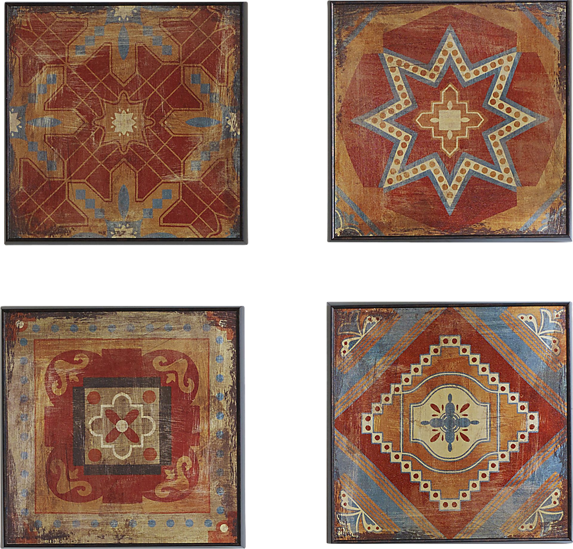 Seatac Red Gel Coated Deco Box 4 Piece Artwork Set - Image 1