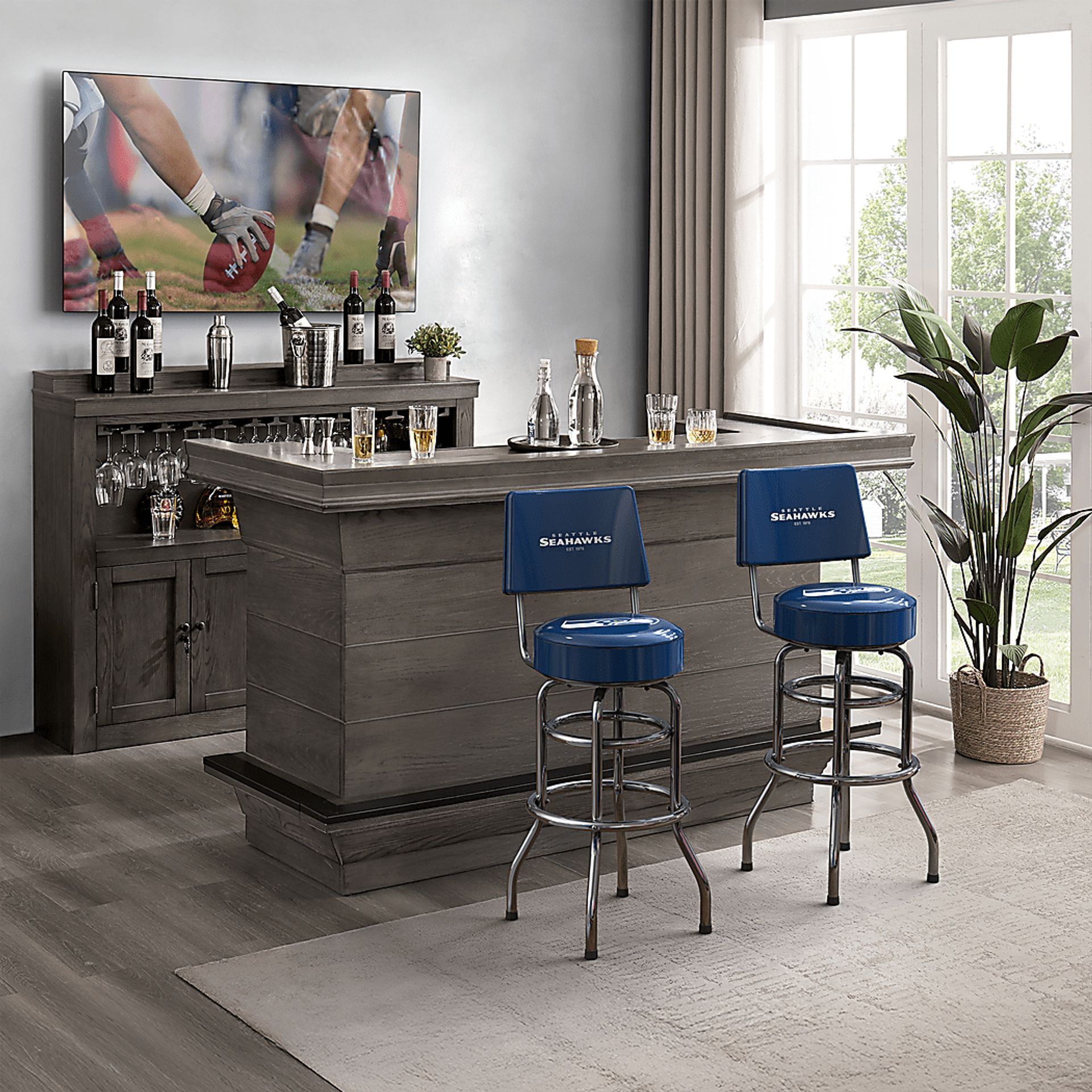 Seattle Seahawks Blue Barstool - Image 2