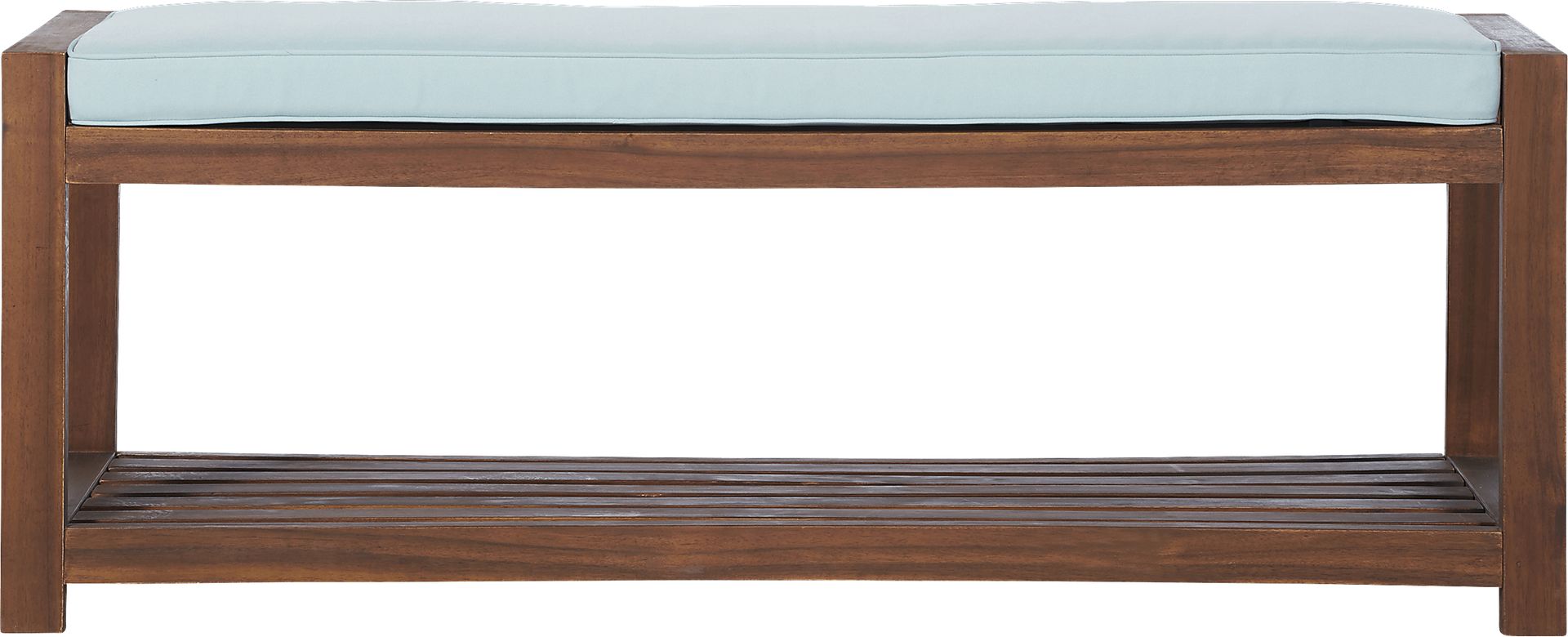 Sebbins Dark Brown/Blue Outdoor Dining Bench - Image 2