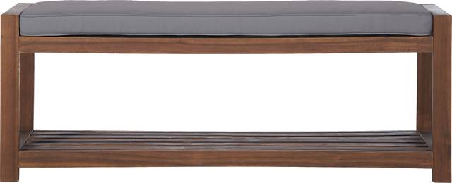 Sebbins Dark Brown/Gray Outdoor Dining Bench - Thumbnail - Image 3