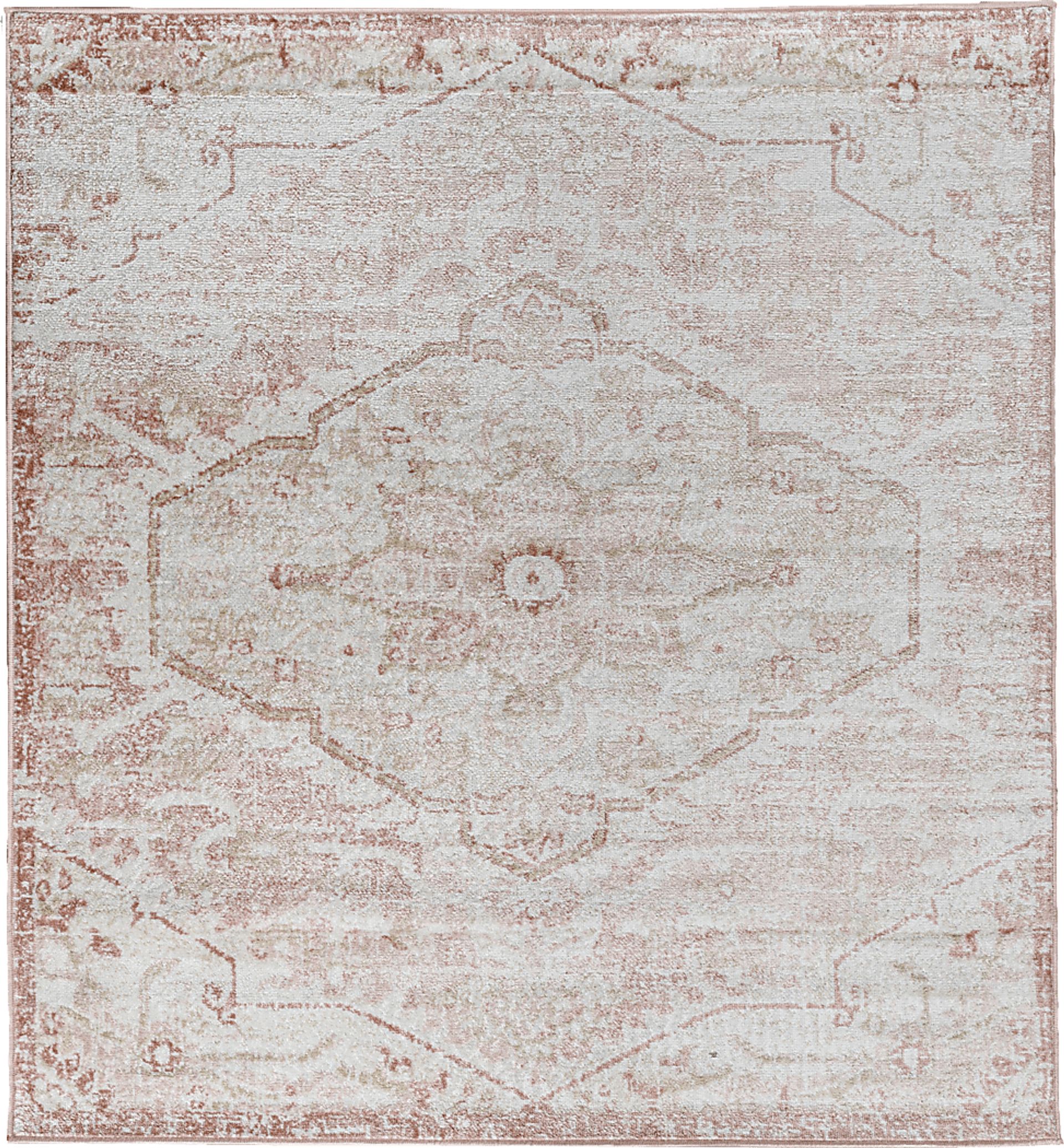 Sebrell Pink 5' Square Rug - Image 1