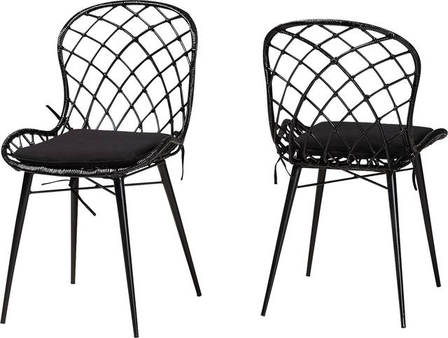 Seconset Black Dining Chair, Set of 2 - Thumbnail - Image 1