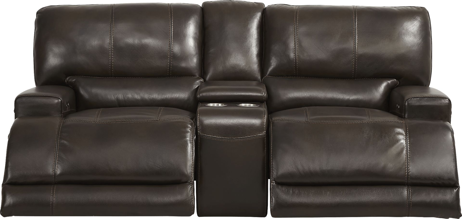 Sefara Chocolate Leather 8 Pc Power Reclining Living Room - Image 4