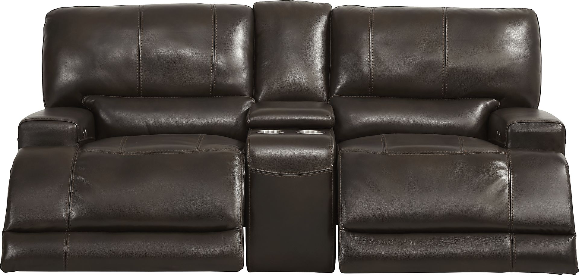Sefara Chocolate Leather 5 Pc Power Reclining Living Room - Image 5