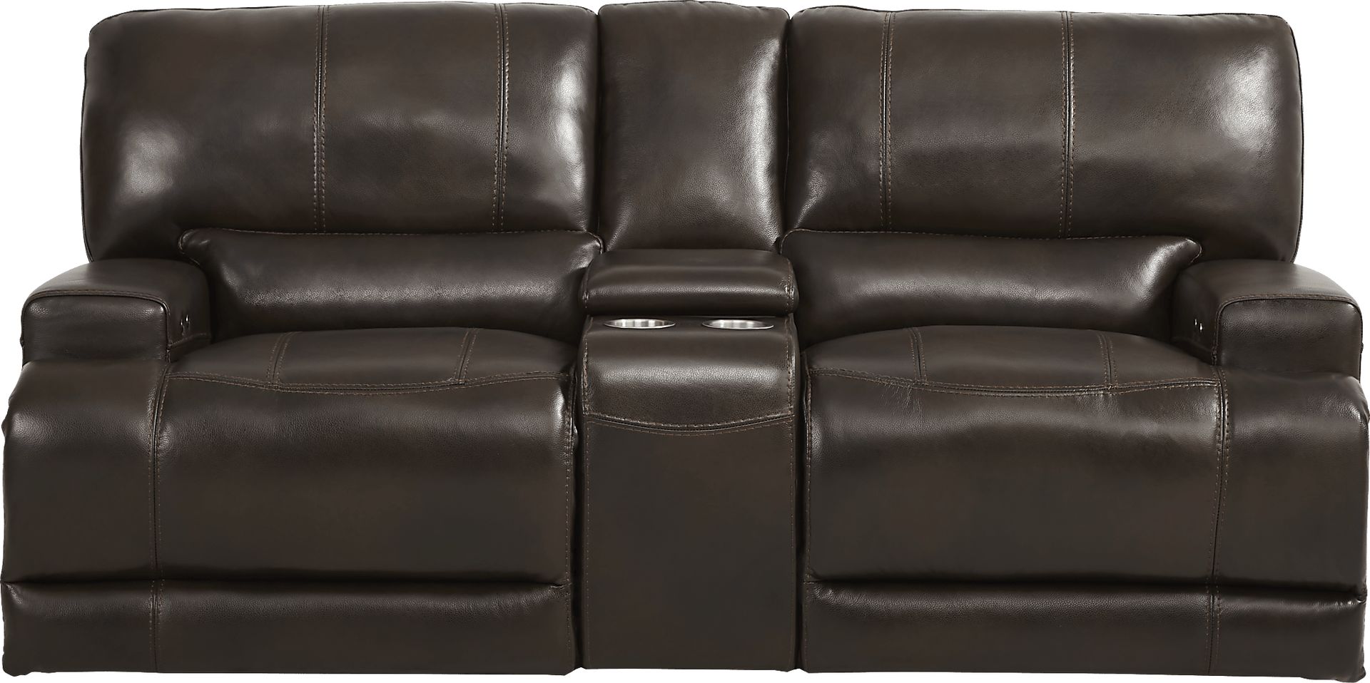 Sefara Chocolate Leather 5 Pc Power Reclining Living Room - Image 4