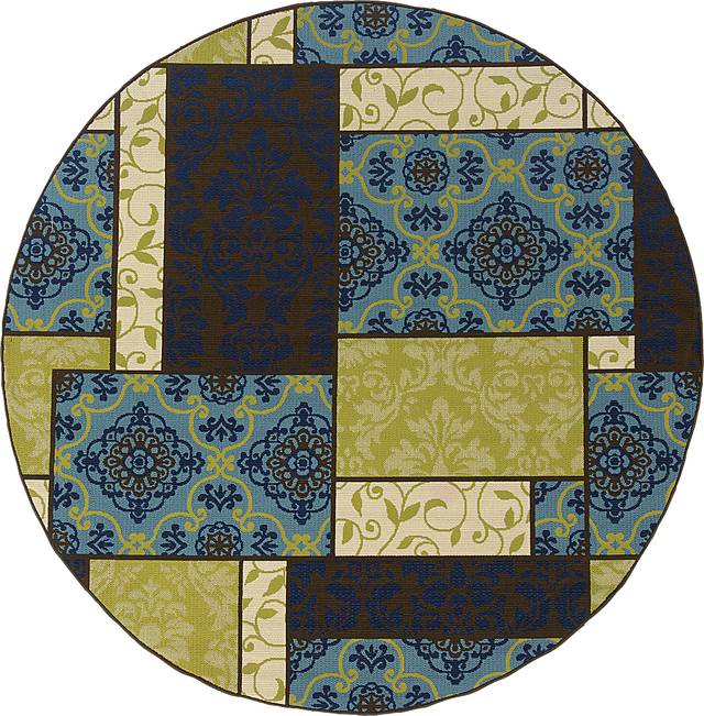 Segast Brown 7'10 Round Indoor/Outdoor Rug - Thumbnail - Image 1