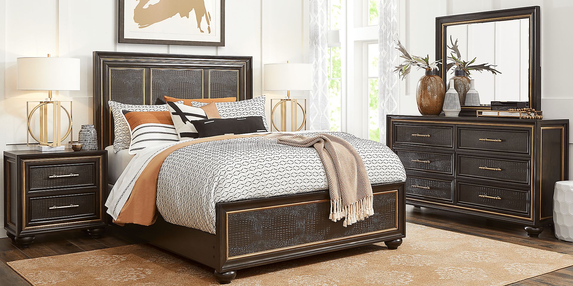 Segovia Charcoal 5 Pc Queen Panel Bedroom - Image 1