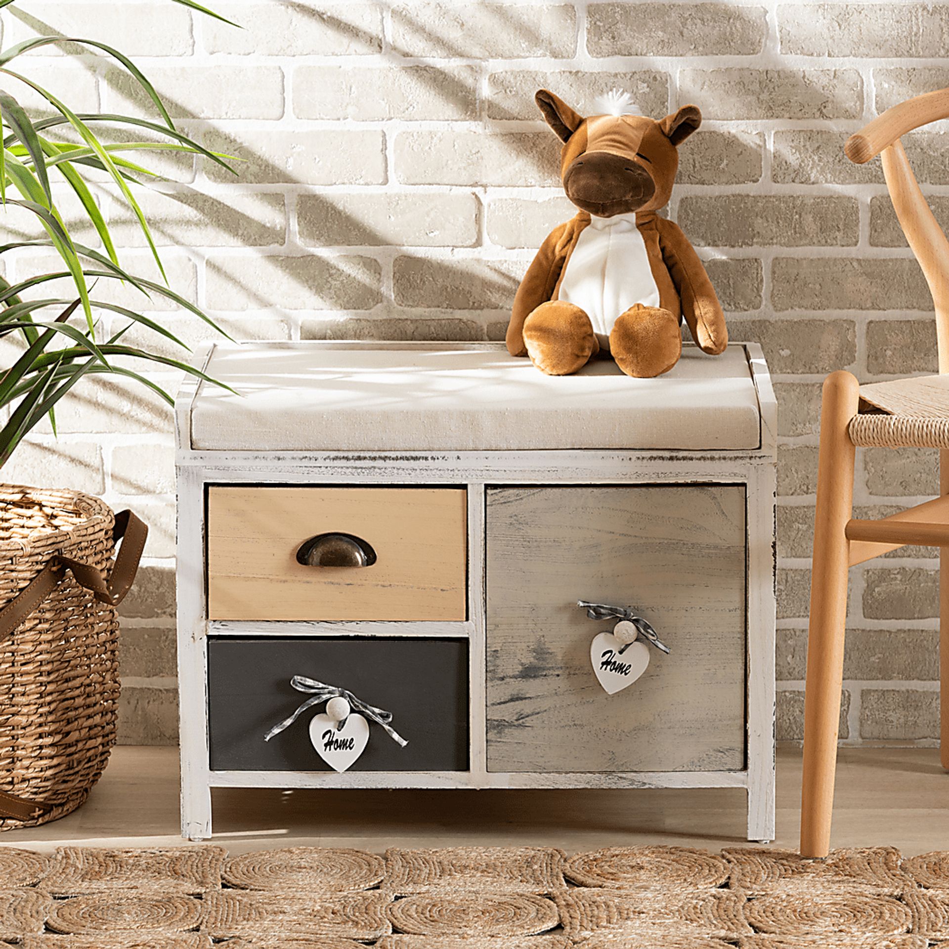 Seigle Beige Storage Bench - Image 2