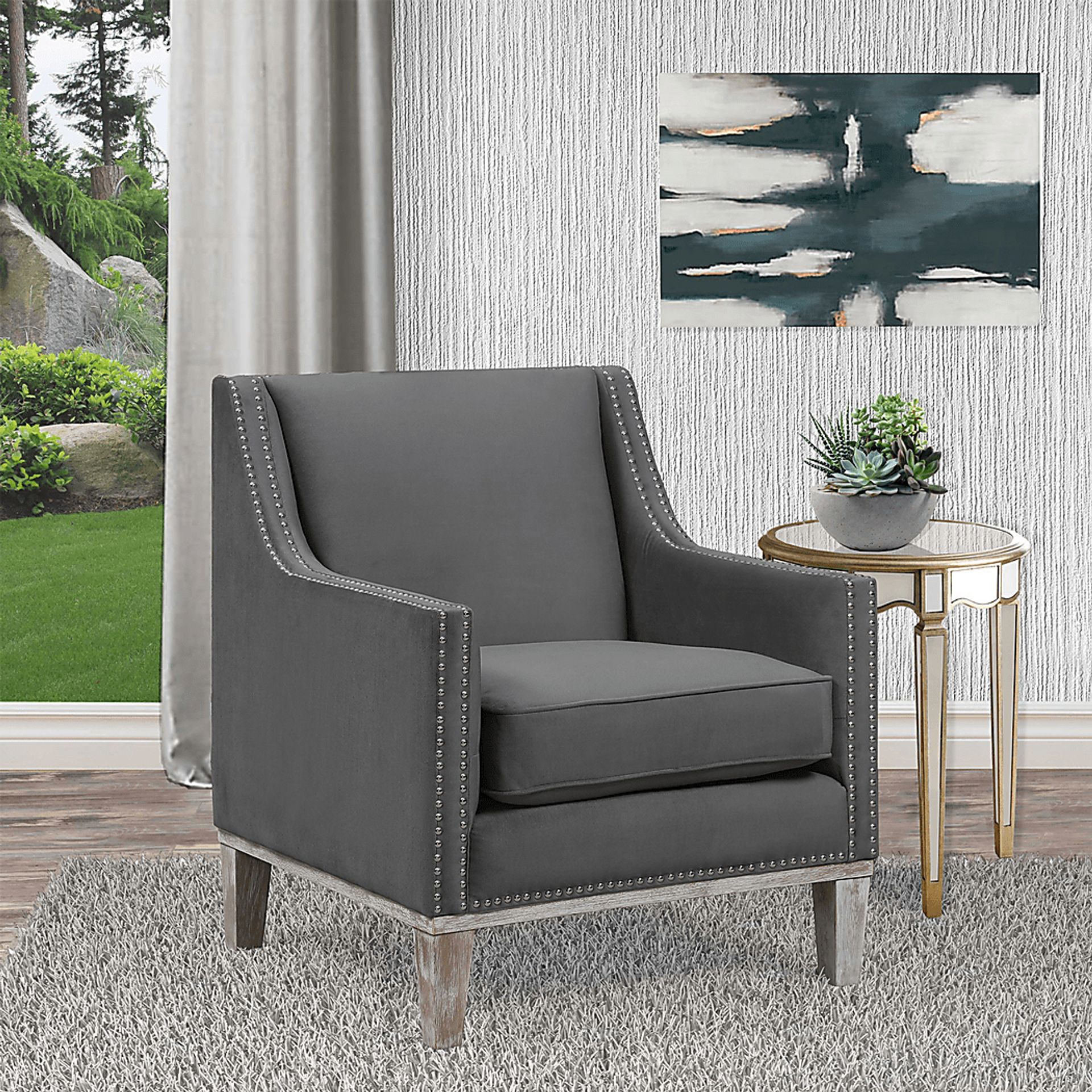 Seiner II Charcoal Accent Chair - Image 2