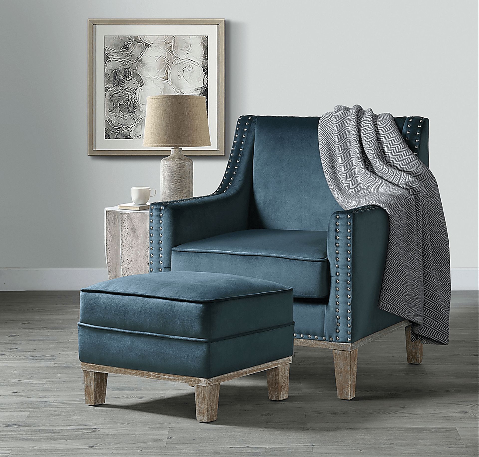 Seiner II Navy Ottoman - Image 2