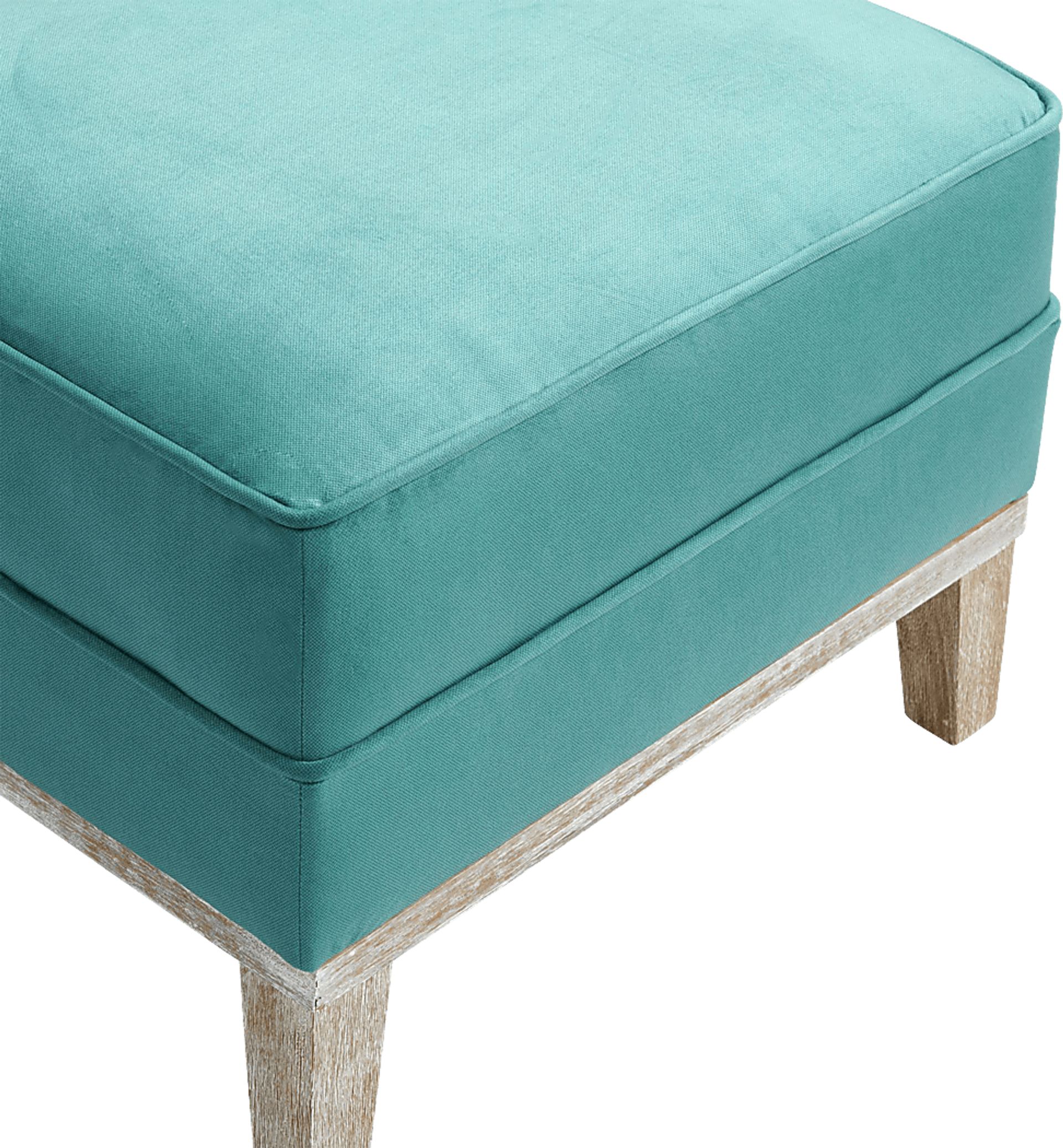 Seiner II Teal Ottoman - Image 4
