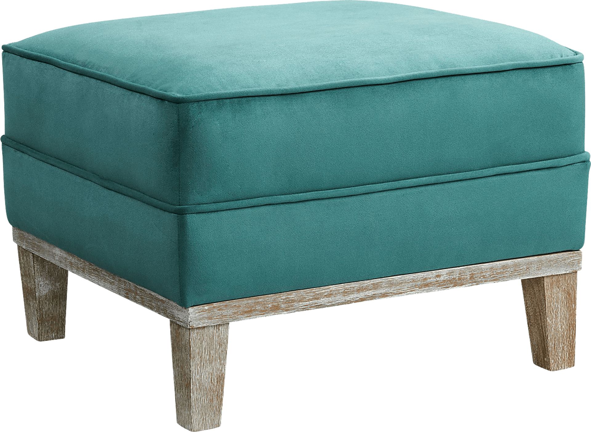 Seiner II Teal Ottoman - Image 1