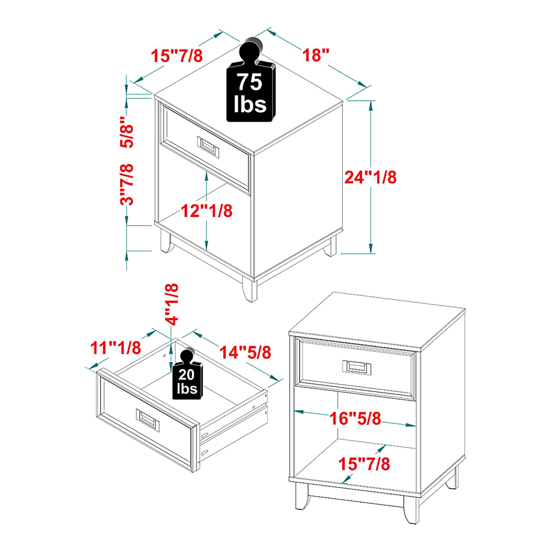 Seinfield Walnut Nightstand - Image 7