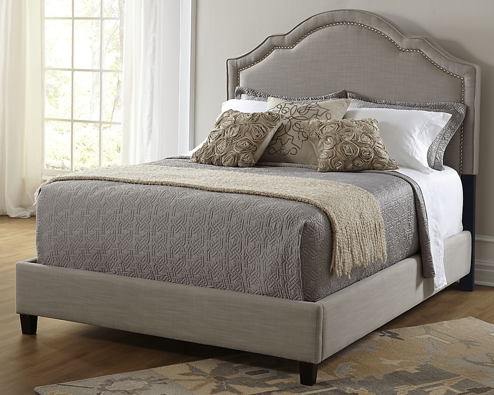 Seldalia Gray King Upholstered Headboard - Image 3