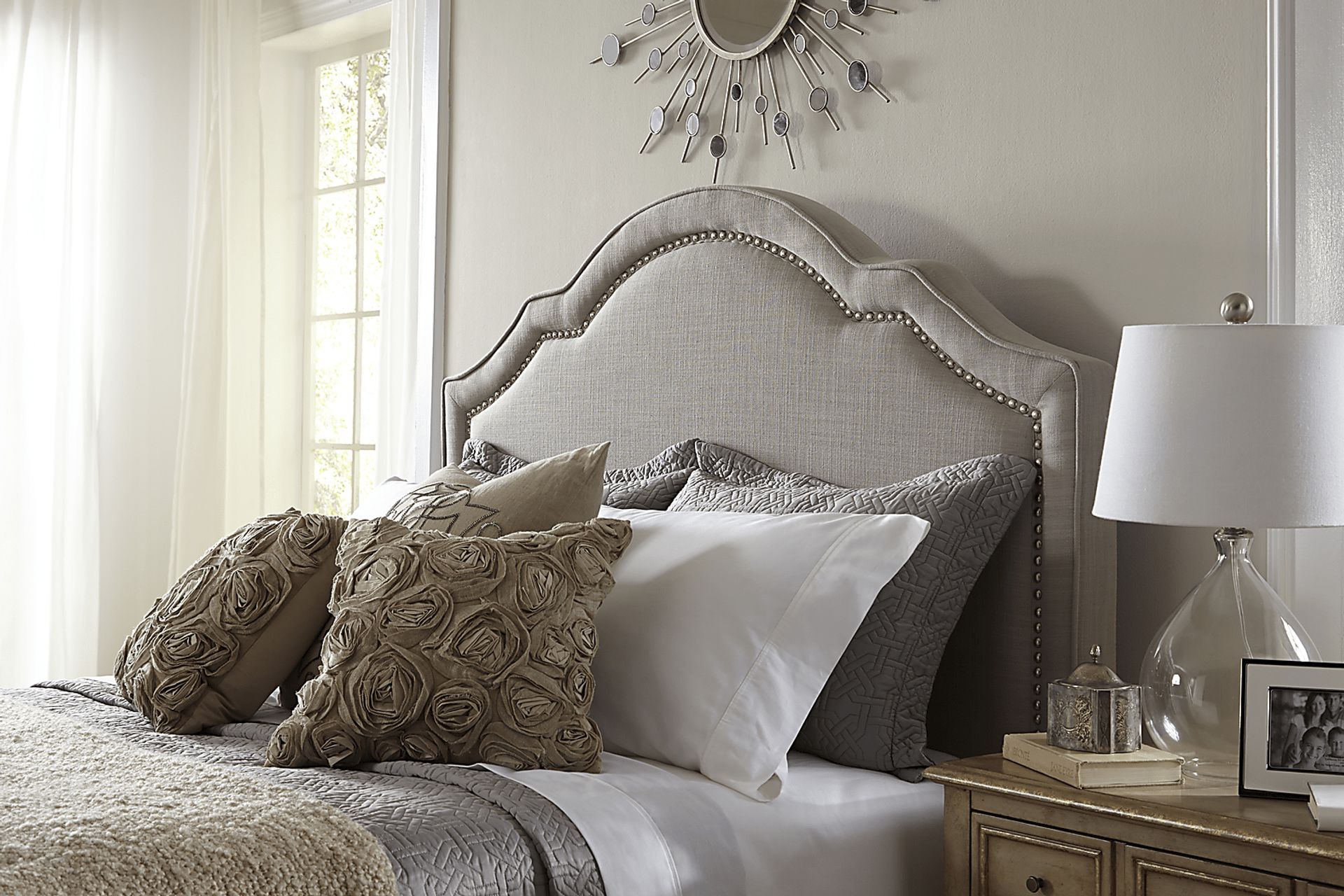 Seldalia Gray King Upholstered Headboard - Image 4